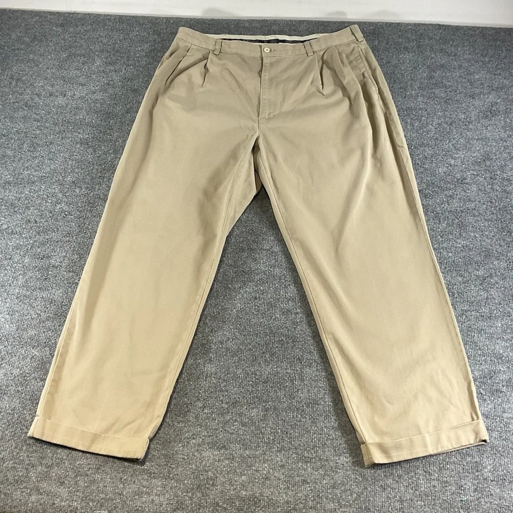 Vintage Polo Ralph Lauren Pleated Chino Pants Mens 40x30 Khaki Classic Fit VTG